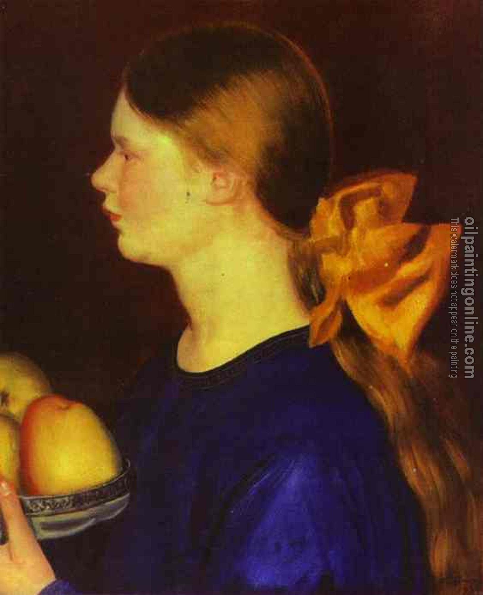 Kustodiev, Boris - Girl with Apples (Portrait of Irina Kustodiyeva)